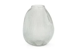 Linsy Ribbed Glass Vase - Clear