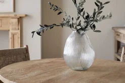 Linsy Ribbed Glass Vase - Clear