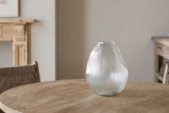 Linsy Ribbed Glass Vase - Clear