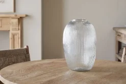 Linsy Ribbed Glass Vase - Clear