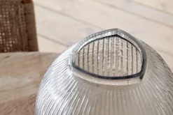 Linsy Ribbed Glass Vase - Clear