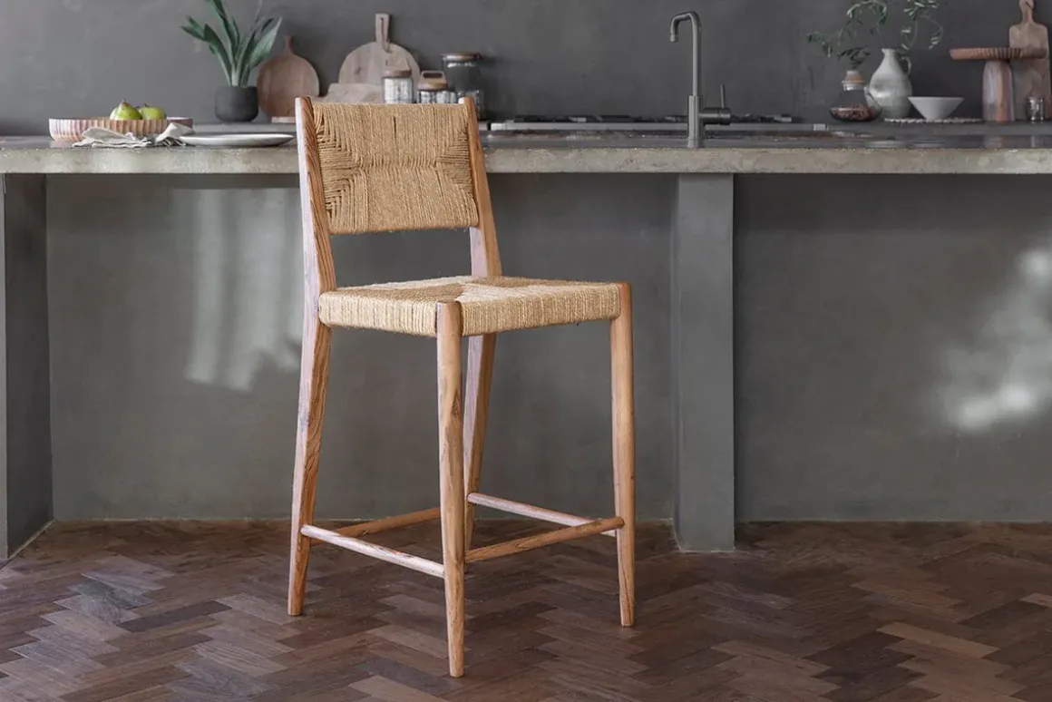 Lohanda Acacia & Munja Grass Counter Chair - Natural