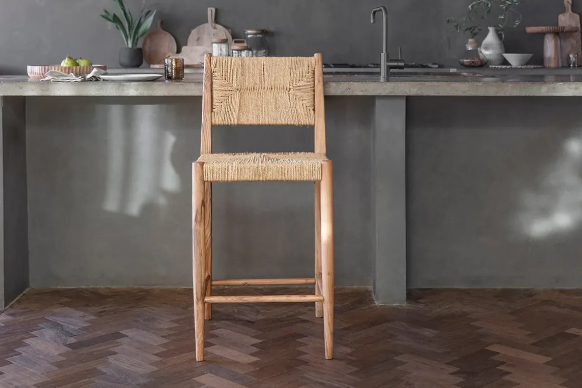 Lohanda Acacia & Munja Grass Counter Chair - Natural