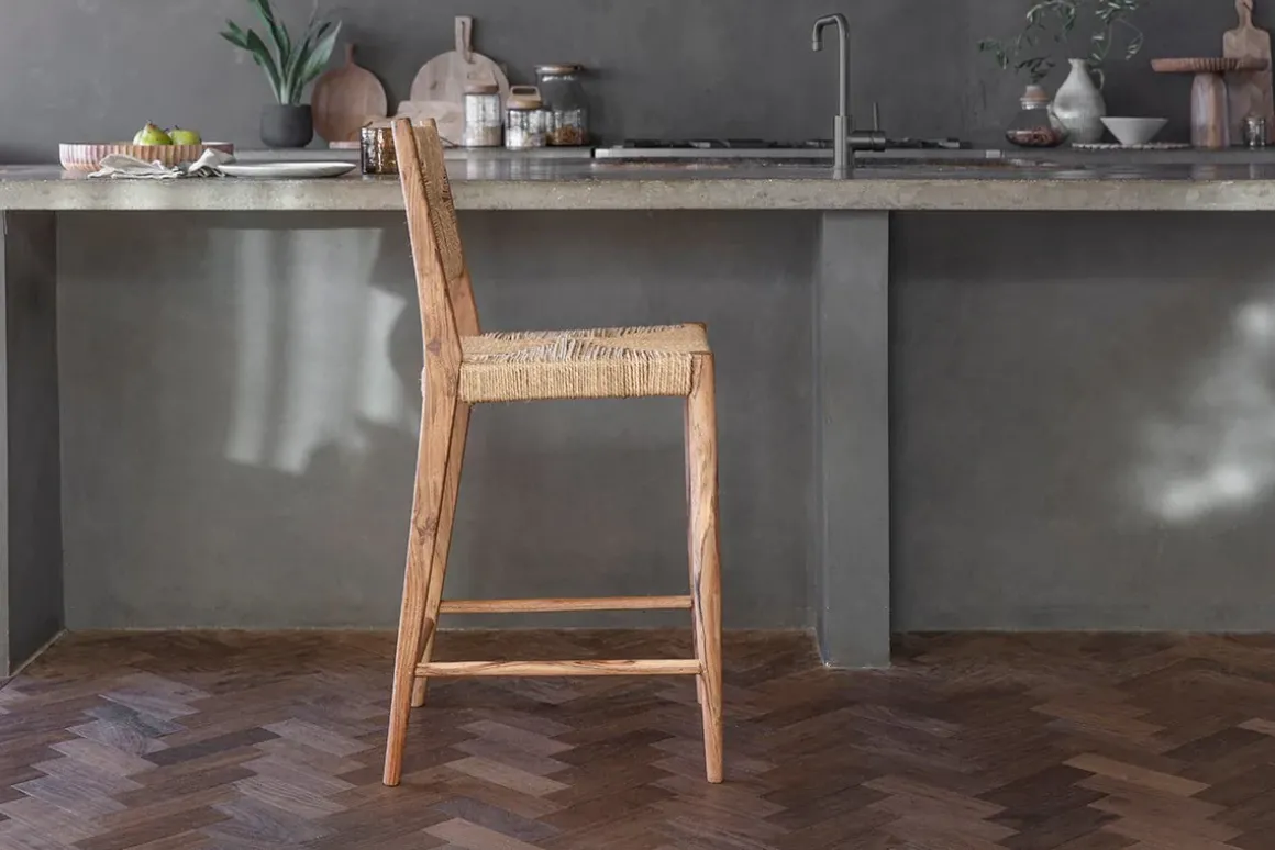 Lohanda Acacia & Munja Grass Counter Chair - Natural