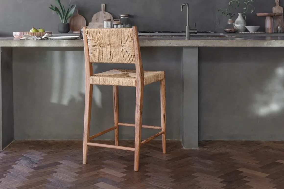 Lohanda Acacia & Munja Grass Counter Chair - Natural