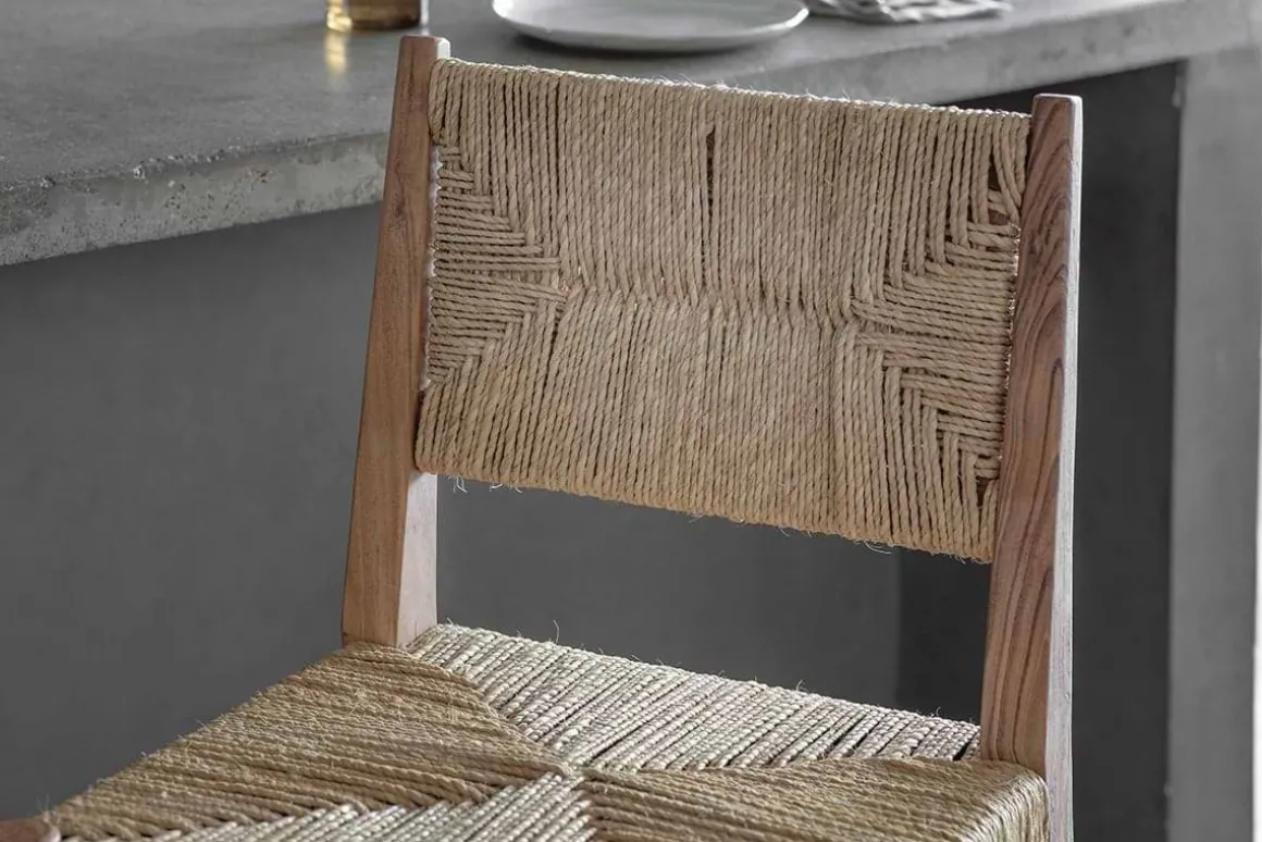 Lohanda Acacia & Munja Grass Counter Chair - Natural