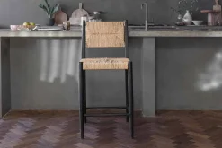 Lohanda Acacia & Munja Grass Counter Chair - Charcoal