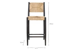 Lohanda Acacia & Munja Grass Counter Chair - Charcoal
