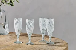 Lohara Champagne Glass - White (Set of 4)