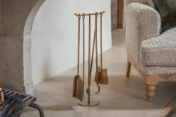 Lowada Iron Fireside Tools - Antique Brass