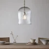 Lumina Fluted Recycled Glass Pendant - Clear