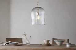 Lumina Fluted Recycled Glass Pendant - Clear