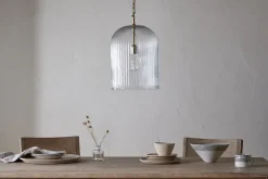 Lumina Fluted Recycled Glass Pendant - Clear