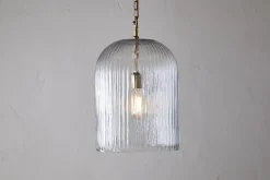 Lumina Fluted Recycled Glass Pendant - Clear