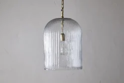 Lumina Fluted Recycled Glass Pendant - Clear