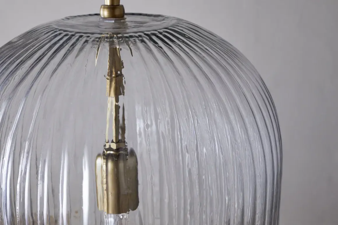 Lumina Fluted Recycled Glass Pendant - Clear