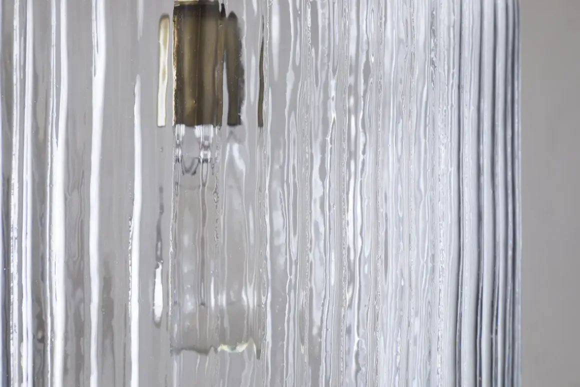 Lumina Fluted Recycled Glass Pendant - Clear