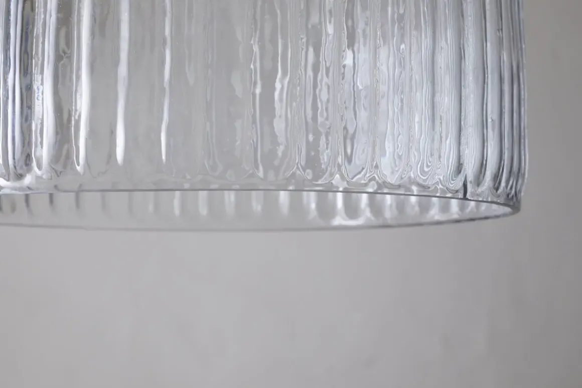 Lumina Fluted Recycled Glass Pendant - Clear