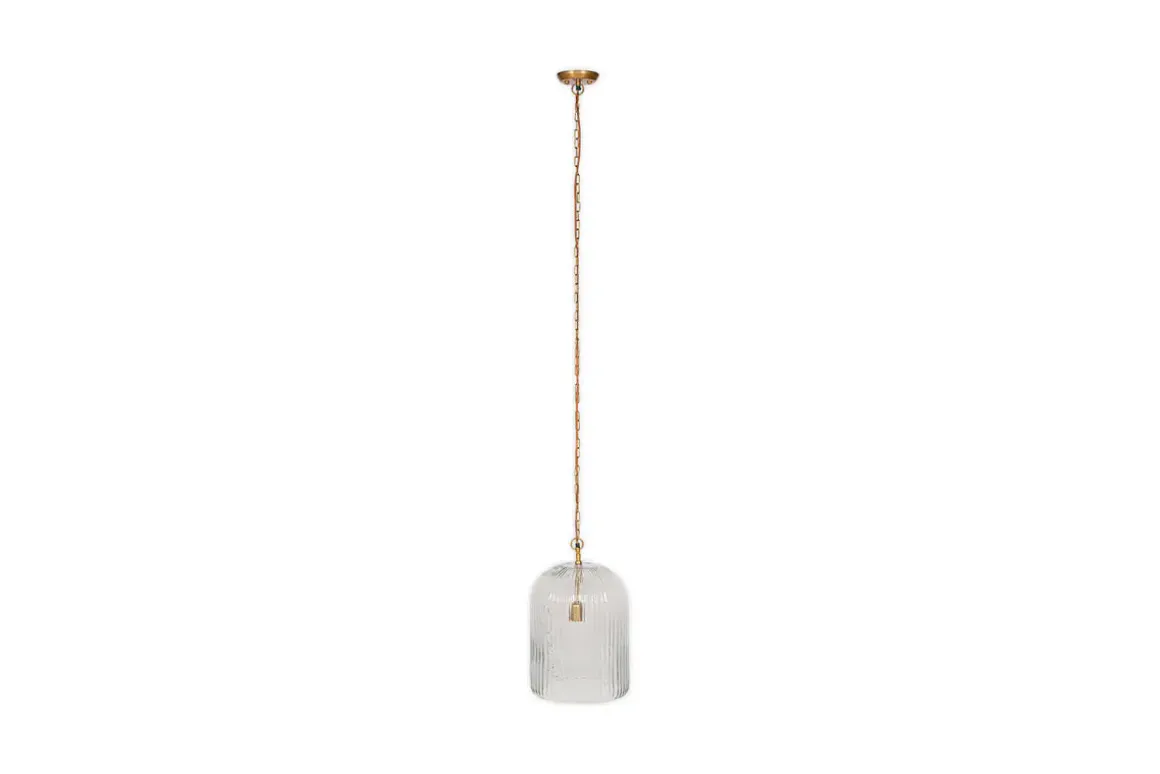 Lumina Fluted Recycled Glass Pendant - Clear
