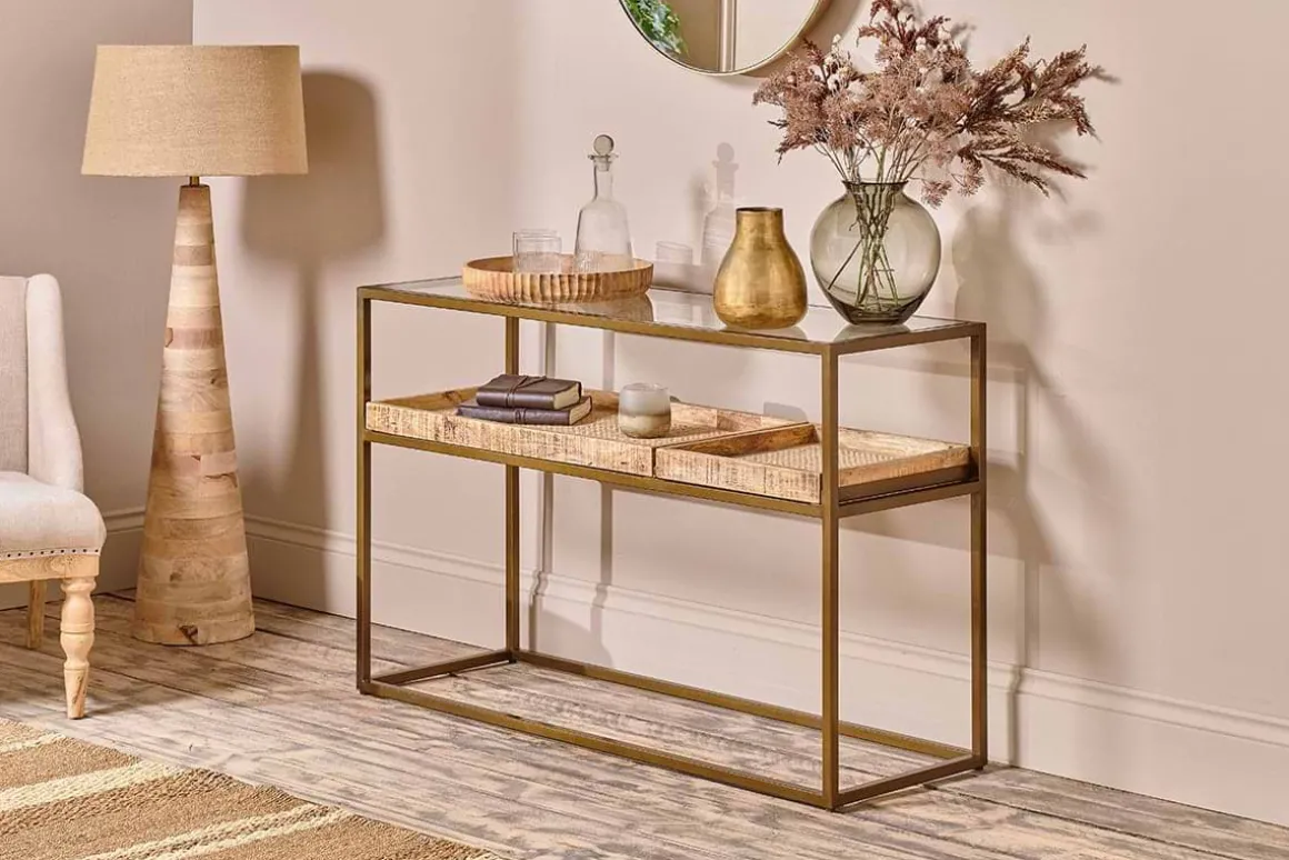 Luzon Iron & Mango Wood Display Console Table