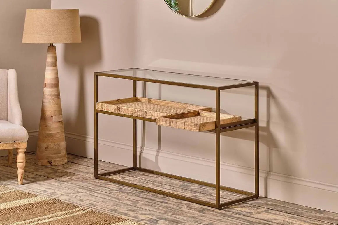 Luzon Iron & Mango Wood Display Console Table