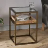 Luzon Iron & Mango Wood Display Side Table - Brass
