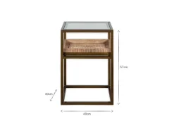 Luzon Iron & Mango Wood Display Side Table - Brass