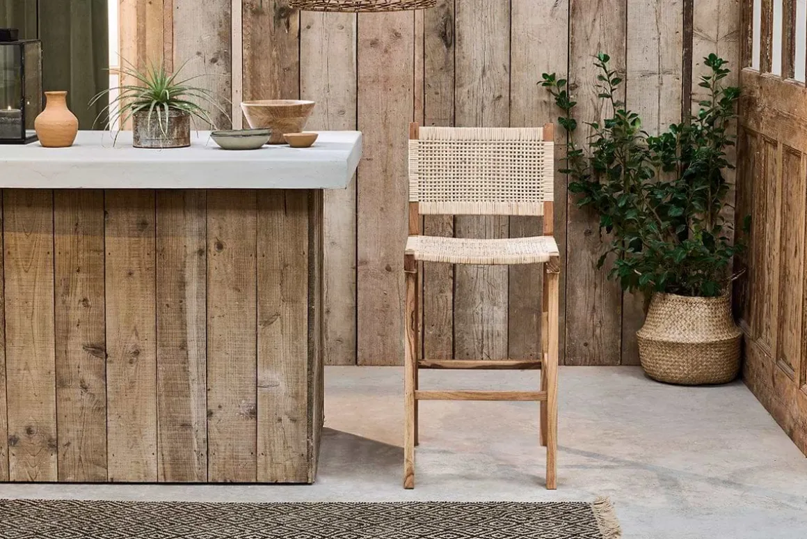 Madrisana Acacia & Rattan Bar Stool