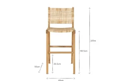 Madrisana Acacia & Rattan Bar Stool