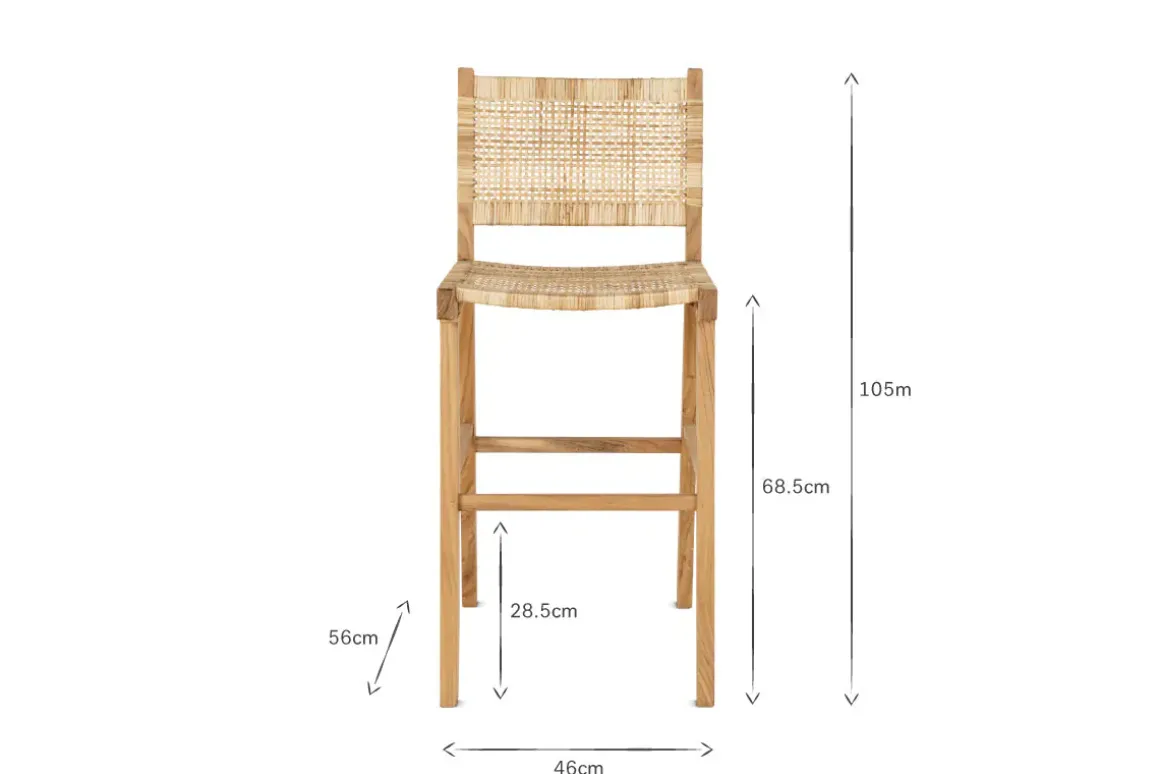 Madrisana Acacia & Rattan Bar Stool