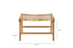 Madrisana Acacia & Rattan Footstool