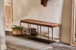 Mahi Iron & Leather Bench