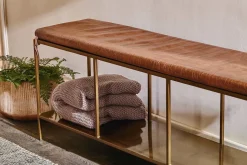 Mahi Iron & Leather Bench