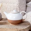 Mali Ribbed Teapot - White