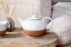 Mali Ribbed Teapot - White