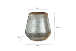 Mamba Outdoor Planter - Aged Zinc