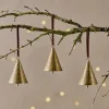 Manya Metal Bell Baubles - Brass - (Set of 3)