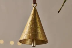 Manya Metal Bell Baubles - Brass - (Set of 3)