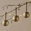 Manya Metal Round Baubles - Brass - (Set of 3)
