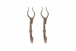 Mawi Antelope Hook - Antique Brass (Set of 2)