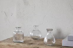 Mayumi Recycled Glass Bud Vases - Clear (Set of 3)