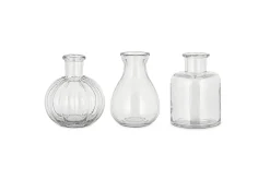 Mayumi Recycled Glass Bud Vases - Clear (Set of 3)