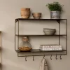 Meghana Iron Shelf With Hooks - Wide