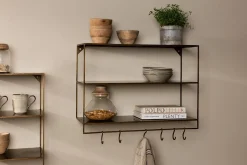 Meghana Iron Shelf With Hooks - Wide