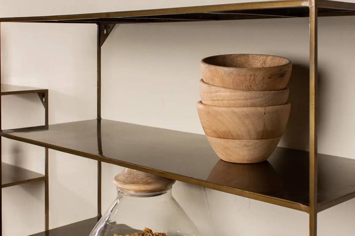 Meghana Iron Shelf With Hooks - Wide