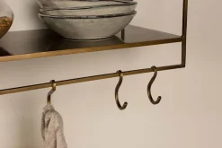 Meghana Iron Shelf With Hooks - Wide