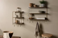 Meghana Iron Shelf With Hooks - Wide