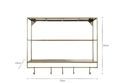 Meghana Iron Shelf With Hooks - Wide