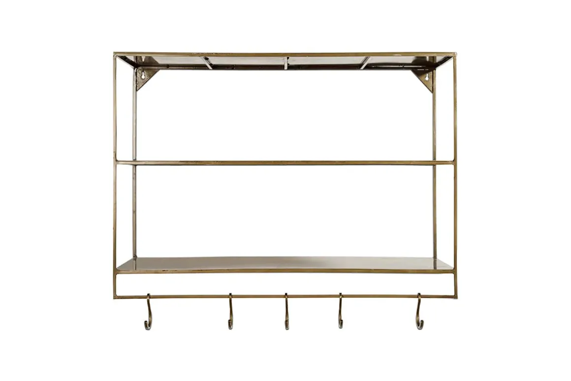 Meghana Iron Shelf With Hooks - Wide