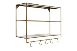 Meghana Iron Shelf With Hooks - Wide